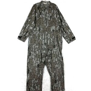 Vtg‎ Walls Mens Coveralls Hunting Camo Rebark Treebark Gray Brown XXL